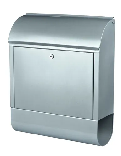 Burg Wächter Briefkasten Scandic 825 - Robuster Stahlbriefkasten in Silber, mit Öffnungsstop und modernem Design – ideal für sichere Postzustellung.