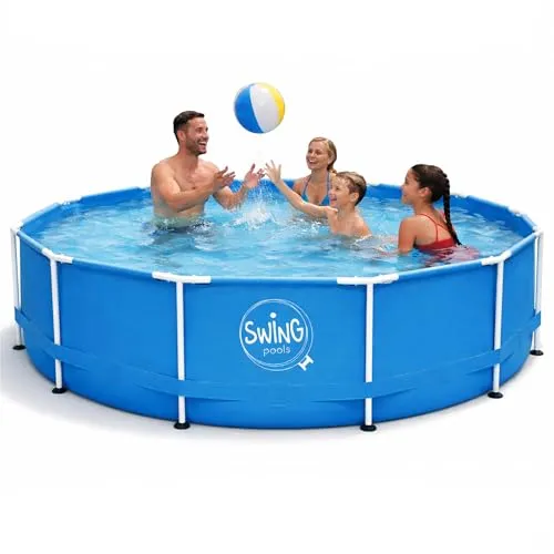 HAF Framepool Aufstellpool Blau rund 305 x 76 cm – Komplettset