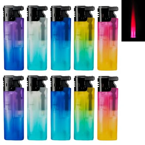 Turbo Sturmfeuerzeug Color Gradient RS Rubber Soft Touch Semitransparent Rote Flamme Gas Feuerzeug Jet Flame Turbofeuerzeug (10)