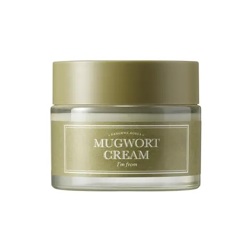 I'm from Mugwort Cream Gesichtscreme 50 g - Gesichtspflege mit 73,55% Beifuß-Extrakt, ideal für empfindliche Haut. Beruhigt Irritationen, spendet Feuchtigkeit und sorgt für ein strahlendes Aussehen. Tierversuchsfrei und vegan.