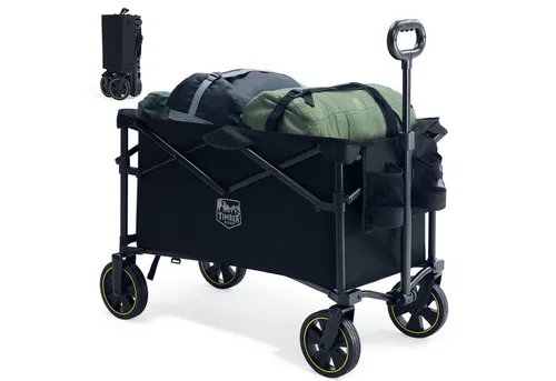 TIMBER RIDGE Faltbarer Bollerwagen – 100 kg Tragkraft, 200L Volumen