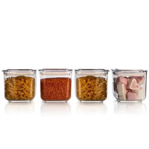 BigDean 4 Stück Vorratsdosen mit Deckel 750ml transparent - perfekte Kühlschrank Organzier - luftdichte Vorratsbehälter - BPA frei lebensmittelecht & spülmaschinengeeignet