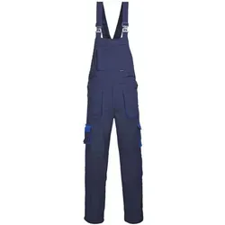 Portwest Texo Kontrast Latzhose - Größe XS, Marine, komfortabel und praktisch mit verstellbaren Trägern und vielen Taschen