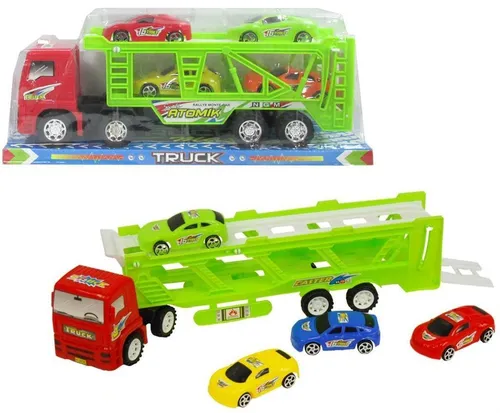 Autotransporter mit Spielzeugautos (Spielzeug, Fahrzeuge)