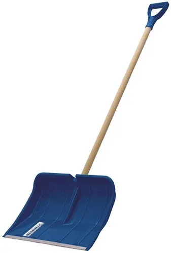 Schneeschieber Schneeschaufel Kunststoff Alukante D-Griff Holzstiel Winter
