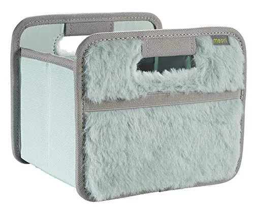 meori Faltbox Mini in Mint/Plüsch – Kleine Klappbox mit Griffen – Geschenkidee und Allzweck Aufbewahrungslösung - A100665 - 16,5 x 12,5 x 14 cm