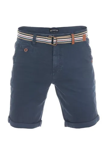 riverso Herren Chino Shorts RIVKlaas - Blau mit Gürtel - Herren-Shorts aus hochwertiger Baumwolle, ideal für Sommeraktivitäten. Mit integriertem Gürtel und lässigem Design für maximalen Tragekomfort und Vielseitigkeit.