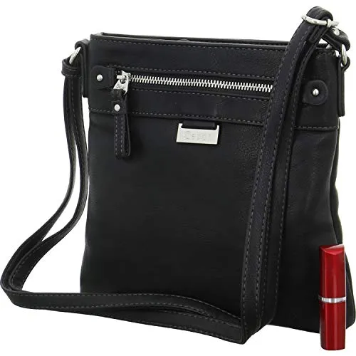 Gabor Gela Damen Umhängetasche - Klein und Schwarz - Stylische Umhängetasche aus hochwertigem Lederimitat, ideal für den Alltag. Mit praktischem Reißverschluss und verstellbarem Schulterriemen für maximalen Komfort.