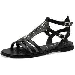 Tamaris Damen Sandalen Schwarz Größe 38 - Wanderschuhe in Schwarz, ideal für den Sommer mit rutschhemmender Laufsohle und stylischen Ziernieten für optimalen Tragekomfort.