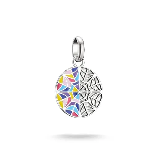 THOMAS SABO Charm-Einhänger CC1314-691-7 – Wednesday’s Fenster - Bunter Charm-Einhänger aus recyceltem 925er Silber und Emaille, inspiriert von Wednesday’s Fenster an der Nevermore Academy – ein einzigartiges Accessoire für jeden Anlass.