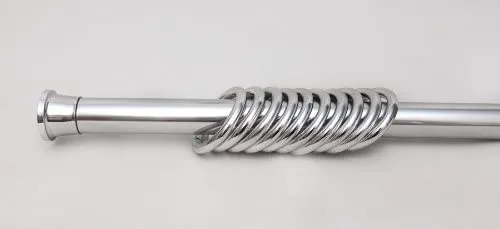 Duschvorhangstange 180-300 cm - Silber glänzend, extra lang - Teleskopstange in hochwertigem Aluminium, rostfrei und mit Anti-Rutsch-Pads für sicheren Halt. Ideal für Badezimmer mit besonderen Anforderungen.