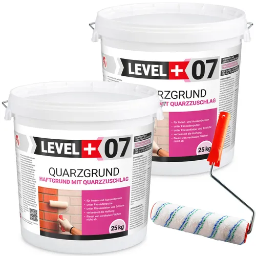 Haftgrund 50Kg Quarzgrund Weiß + Streichroller 25cm - Hochwertiger Quarz-Haftgrund (50Kg) für Beton und Keramik, frostbeständig und wasser-dampfdurchlässig. Inklusive 25cm Mikrofaser-Streichroller für gleichmäßigen Auftrag und glatte Oberflächen.
