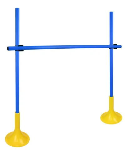 Superhund Hürde Standfuß Hürdenset mit Stange 100 cm ø 32 mm Farbe Blau