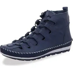 Gemini Damen Stiefelette Leder Reißverschluss 382175-01, Größe: 41 EU, Farbe: Blau - Wanderschuhe, hochwertiges Leder und Gummizug für einfachen Einstieg. Ideal für stilvolle Bequemlichkeit auf längeren Wegen.