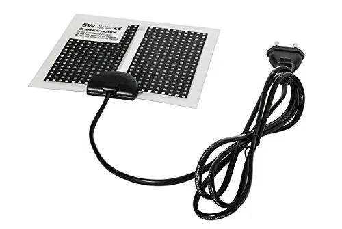 TropicShop Ultraflache Heizmatte, Terrarienheizung, Wasserdicht, PET-Oberfläche, Gleichmäßige Wärmeabgabe, Energiesparend, Für Reptilien und Amphibien (5w mit 14x15cm)