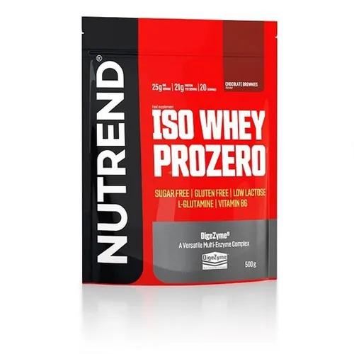 Nutrend Iso Whey Prozero (500 g, Cookies & Cream) - Sportnahrung mit hochwertigem Molkenisolat, laktosearm und zuckerfrei. Enthält 5 Verdauungsenzyme für optimale Proteinaufnahme und unterstützt den Muskelaufbau.