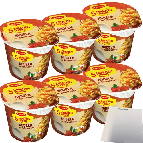 Maggi 5 Minuten Terrine Nudeln in Rahmsoße 6er Pack 6x61g Packung usy Block