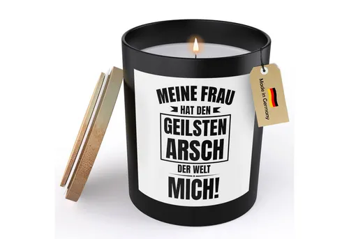 22Feels Duftkerze Deko Ehemann Geschenk Hochzeitstag Geburtstag Valentinstag Weihnachten, MADE IN GERMANY, Europäisches Sojawachs, Handgegossen