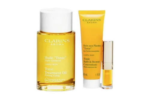 Clarins Körperpflegemittel CLARINS Huile Tonic Energizing Routine Set, 4-tlg.