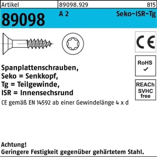 200er PACK(Stk) 089098920099040045 Spanplattenschraube R 89098 SEKO Innensechsr