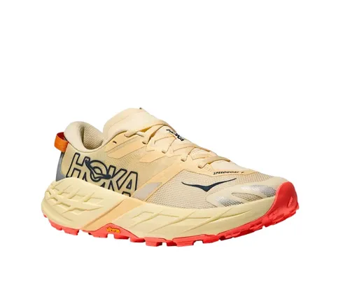 HOKA Women's Speedgoat 7 - Trailrunningschuhe 38 2/3 - Damen-Trailrunningschuh in Beige, ideal für technisches Gelände. Mit griffiger Vibram-Sohle für besten Halt. Perfekt für Trailrunning-Abenteuer – entdecke jetzt weitere HOKA-Modelle bei Bergfreunde.de!