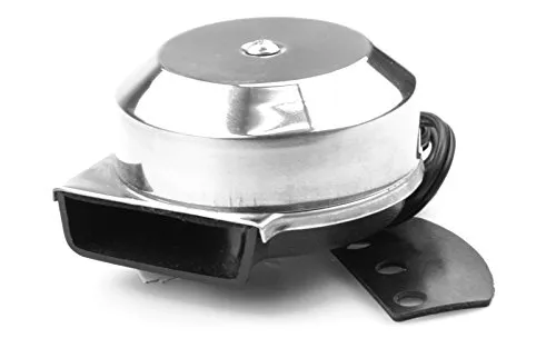 wellenshop Signalhorn elektrisch, Edelstahl 90-95 dB, 12 V, Hupe Boot Oldtimer Horn Bootsfanfare Bootshupe Signalhorn Nebelhorn