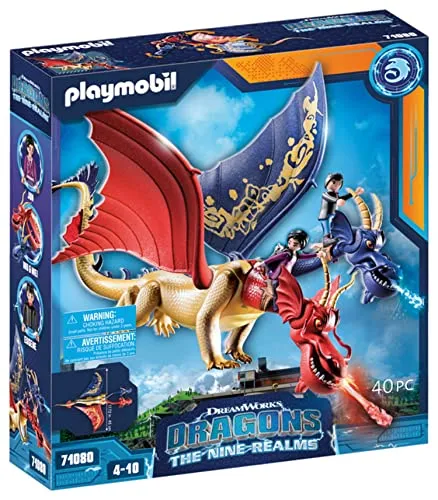 PLAYMOBIL DreamWorks Dragons 71080 - Wu Wei mit Jun und beweglichem Drachen, 40-teiliges Spielset für kreatives Spielen ab 4 Jahren