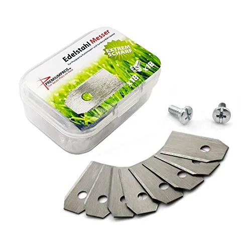 Ersatz Messer Klingen kompatibel mit Husqvarna Automower/Gardena Mährobotor (0,75mm / 3,1g) inkl. Schrauben - Premiumpreis® (18)