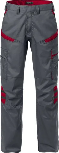 FRISTADS 129483-866-44 Damenhose 2554 STFP Grau/Rot Gr. 44 - Moderne Damenhose mit femininer Passform, ideal für Service und Industrie. Hergestellt aus leichtem, strapazierfähigem Material mit mechanischem Stretch für optimale Bewegungsfreiheit und praktische Taschenlösungen.