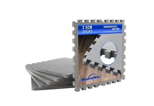 BodenMax Sportmatte - 58x58 cm für Kinderzimmer & Turnhalle - Hochwertige EVA-Bodenmatte, pflegeleicht und hygienisch, ideal für Innenbereiche wie Turnhallen und Schwimmbäder. Set mit 12 Stück für vielseitige Einsatzmöglichkeiten.