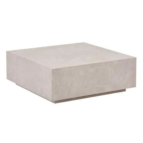 Home Deluxe Couchtisch Amiri XL - Beige, 95 x 95 cm, MDF - Eleganter Couchtisch in Marmoroptik, sofort nutzbar und pflegeleicht. Ideal für ein modernes Wohnzimmer, stabil und in schwebender Optik.