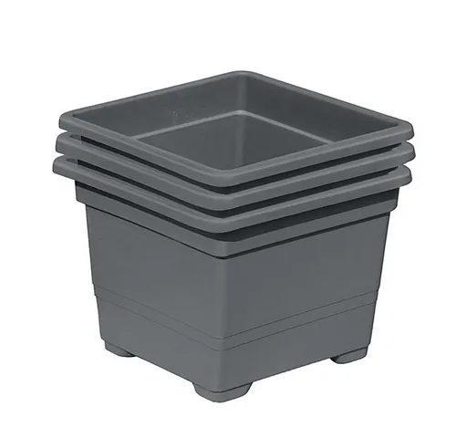 Gartenpirat Pflanzkübel 3er Set - Pflanzkübel Set aus robustem, UV-beständigem Kunststoff, ideal gegen Staunässe. Vielseitig einsetzbar für Innen und Außen, Maße je 32x32x26 cm, perfekt für Hochbeete und Stufenbeete.