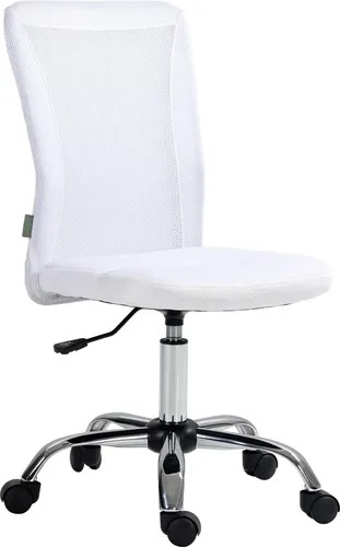 Vinsetto ergonomischer Bürostuhl, höhenverstellbar, weißer Netzbezug