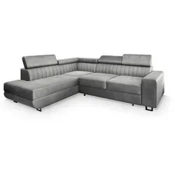 Masseno Ecksofa NOLA L-S mit Schlaffunktion - Ecksofa mit Bettkasten, multifunktional und ideal für Gäste. Genießen Sie unvergleichlichen Komfort und elegantes Design in Ihrem Wohnzimmer.