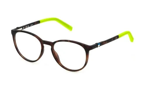 FILA PANTOS Edelstahl Brillen in Matt Dunkel Havanna für Unisex, Brille mit Sehstärke, optional mit Sonnenbrillen tönung oder Blaulichtfilter (Modell VFI706L)
