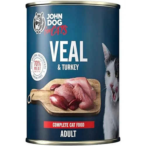 Jane Cat Katzennassfutter Adult Kalb & Truthahn 400g - hochwertiges Nassfutter für Katzen - ohne Getreide und Zucker, mit 100% frischen Zutaten