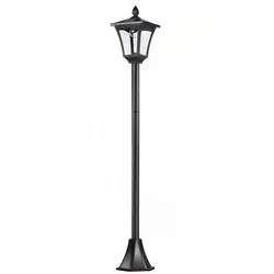 LED Solar Gartenlaterne mit Lichtsensor 30 Lumen Erdspieß Stehleuchte Solarlampe für Garten Balkon 18x18x160cm Schwarz