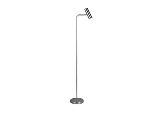 Elegante Stehlampe aus Metall in Silber matt mit schwenkbarem Spot - Standleuchten & Deckenfluter, Höhe 151cm, mit dimmbarer GU10 LED für individuelle Lichtstimmung und warmweißes Licht.