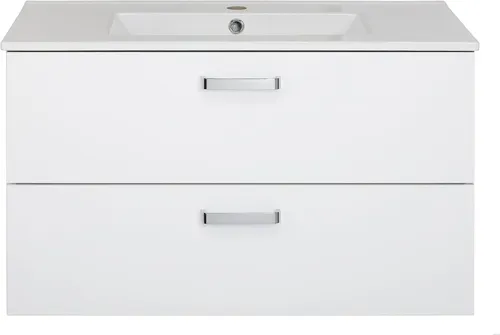 VBChome Badmöbelset 80x47x47 cm mit Keramik-Waschbecken und Hängeschrank mit 2 Schubladen – Kompakt und funktional für kleine Badezimmer