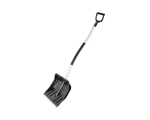 Patrol Schneeschieber Elbrus Ergo Alu Schwarz, (Einzeln, mit Alu-Eiskante), Aluminiumstiel, D-Griff, 46.5 cm Räumbreite