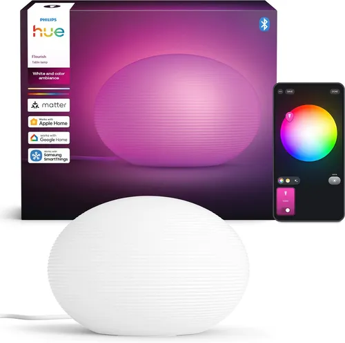 Philips Hue Flourish Tischleuchte – dimmbar, 16 Millionen Farben, smart steuerbar - Entdecken Sie die Philips Hue Flourish Tischleuchte mit dimmbarem Licht in 16 Millionen Farben. Perfekt für stimmungsvolle Beleuchtung und einfache Steuerung über App oder Sprachassistenten. Ideal für Ihr smartes Zuhause.