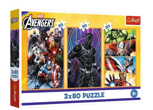 Puzzle 3x80 pieces Days full of action Trefl 5900511348835