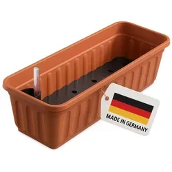 Alpfa Blumenkasten mit Wasserspeicher Balkonkasten 60cm - 100cm 80 cm terracotta