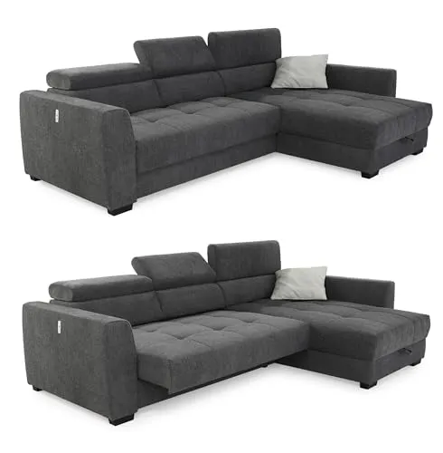Luma-Home Ecksofa 15409 mit elektrischer Sitztiefenverstellung