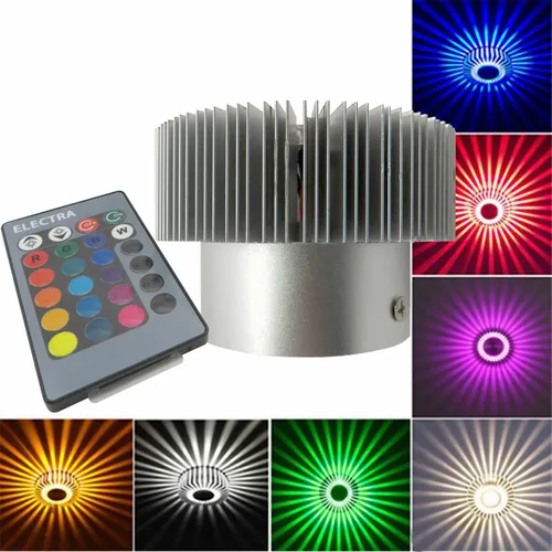 RGB Wandstrahler 360° + Fernbedienung Wandfluter bunt Deko Wallwasher Effekt