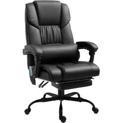 Bürostuhl Ergonomisch mit Massagefunktion und Fußstütze - Komfortabler Schreibtischstuhl mit Fußstütze für eine entspannte Sitzhaltung. Gepolsterte Verarbeitung und höhenverstellbare Armlehnen sorgen für individuellen Komfort im Büro.