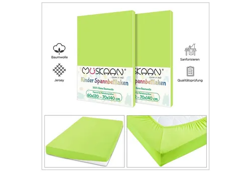 TRENDBUY24 Spannbettlaken Kinder Spannbettlaken 60x120 - 70x140 cm, Baumwolle, Gummizug: ja, (1 Stück), JERSEY