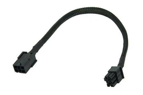 Phobya 6Pin Netzteil Verlängerung 30cm - Schwarz