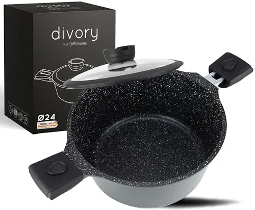 DIVORY Großer Kochtopf 24cm – 4L mit abnehmbaren Griffen von DIVORY