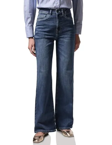 Street One Studio Damen F378328 Jeans Im Loose Fit, Dark Blue Tinted Wash,25W / 30L